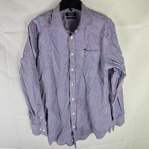 Nordstrom Trim Fit Plaid Button-Down Shirt Mens 15.5 Office Work Party Elegant
